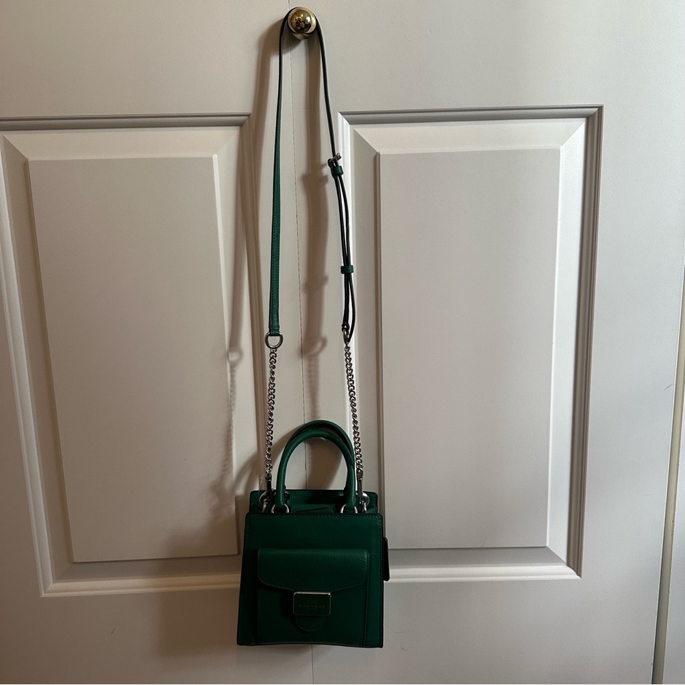 Coach Mini Pepper Crossbody NEW Green Leather Handbag C6778 - Picture 4 of 9